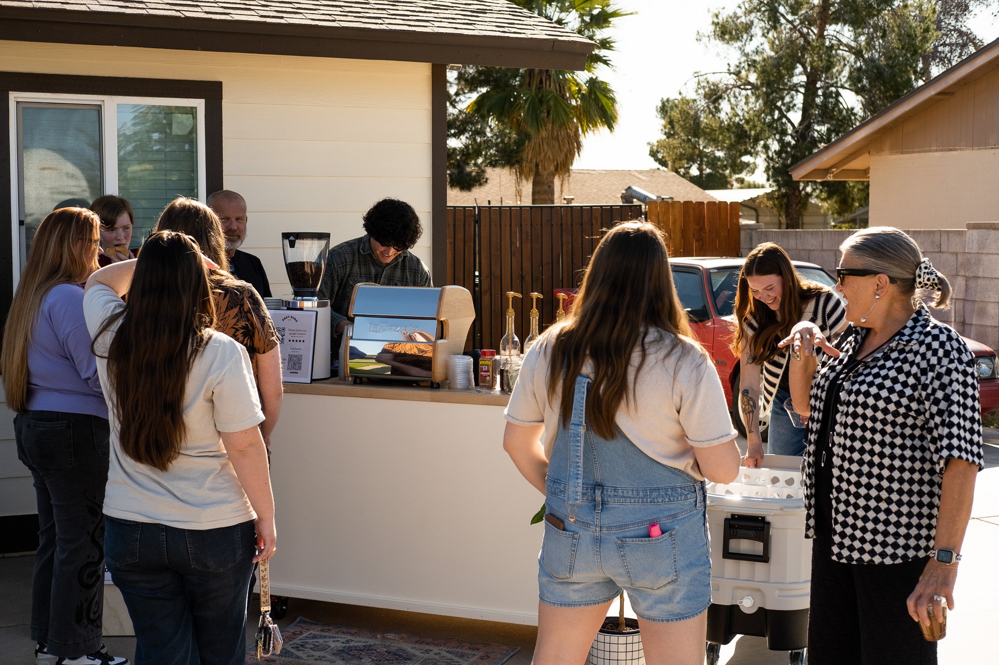 Luxury mobile coffee cart from Best Buds Coffee serving guests in Phoenix, AZ.