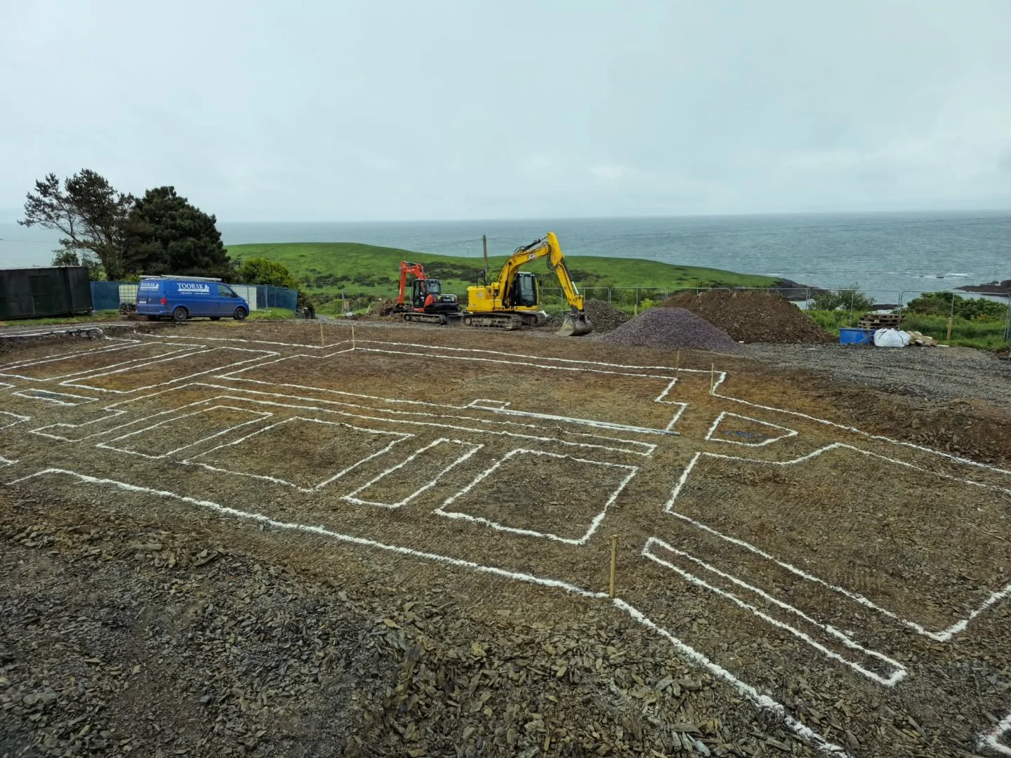 Foundations ready for excavation at our modern coastal new built. Contractor @toorak_construction progressing at speed. #architecture #corkarchitects #archilovers #irisharchitecture #housing
