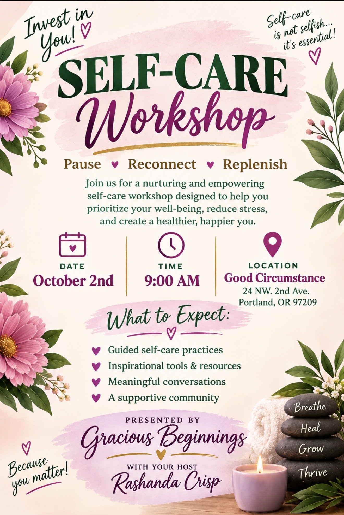 Self-Care Workshop with Gracious Beginnings