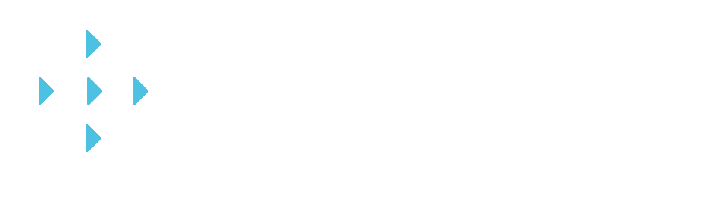 Logo for AchievePlus Mental Health Services with white text on black background and blue arrows