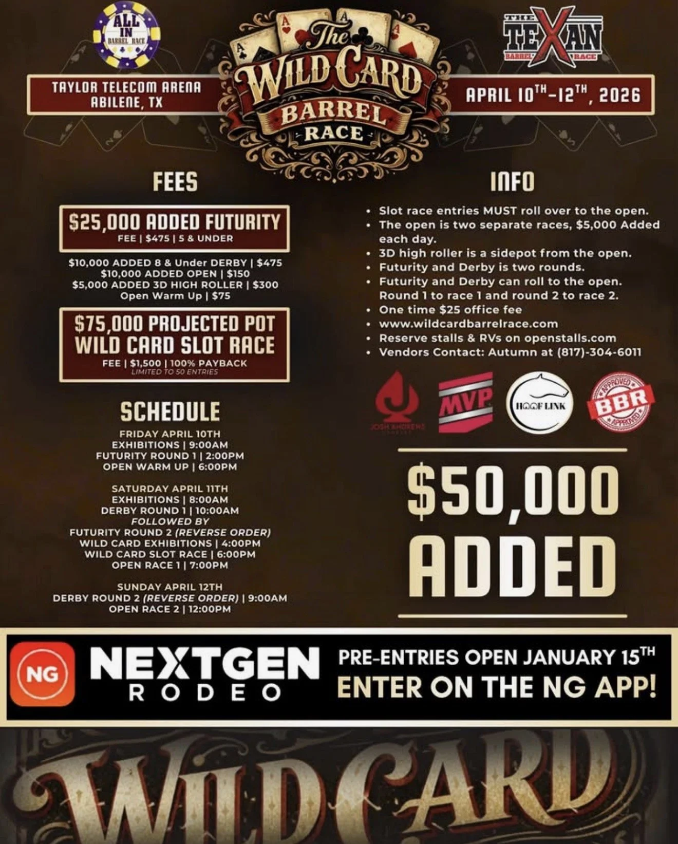 Wild Card Barrel Race | April 10-12 | Abilene, TX