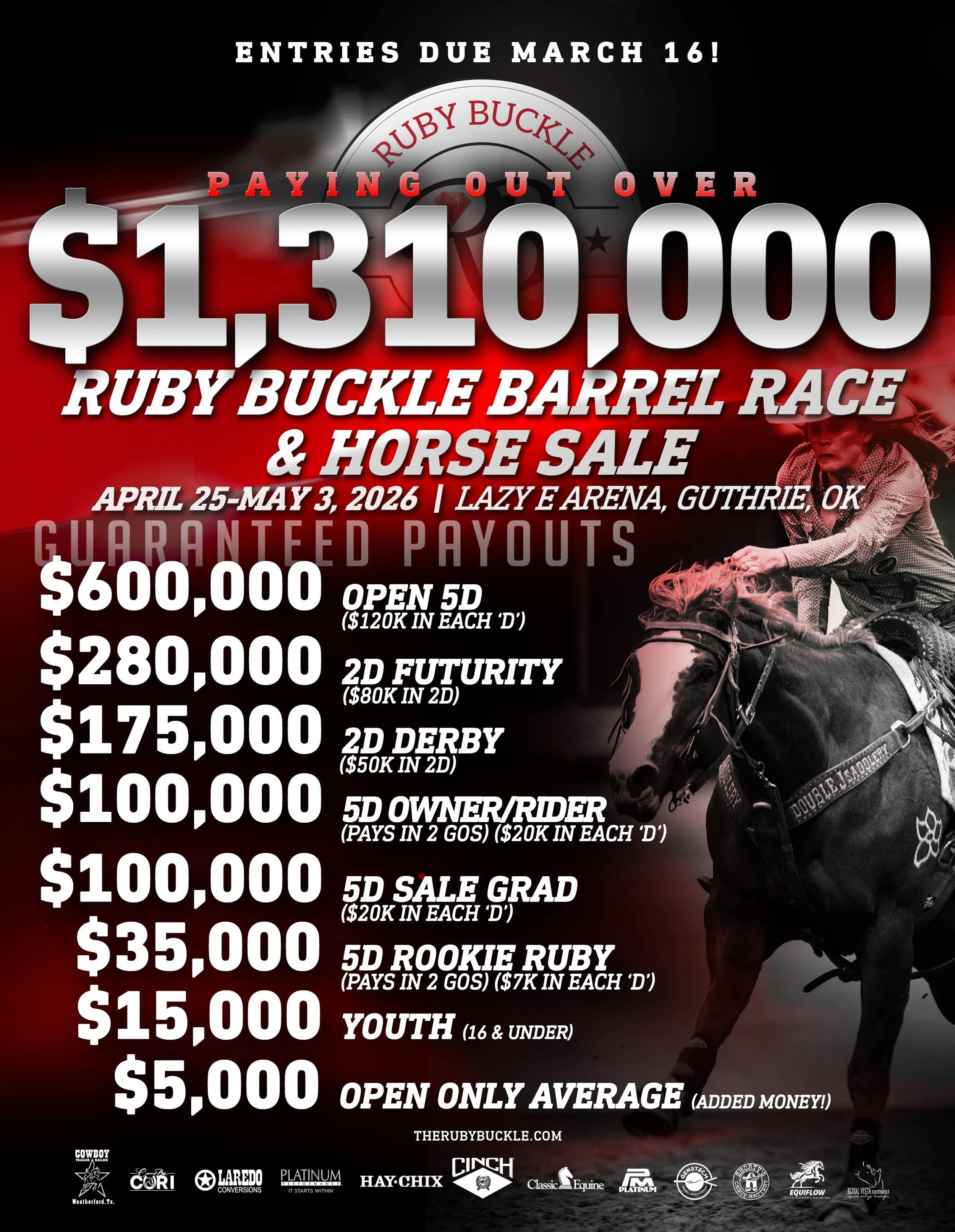 Ruby Buckle | April 25 - May 3 | Guthrie, OK 