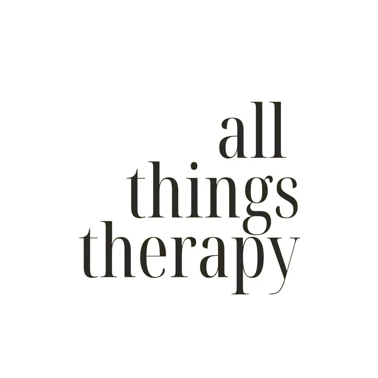 All Things Therapy section featuring mental health support and therapy resources