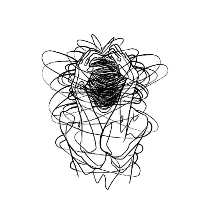 Illustration of a highly sensitive person (HSP) overthinking, reflecting on emotions and mental overwhelm, highlighting the challenges of heightened sensitivity.