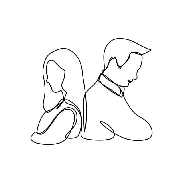 Man and woman standing back-to-back, illustrating relationship dynamics, emotional distance, and attachment challenges in modern dating.