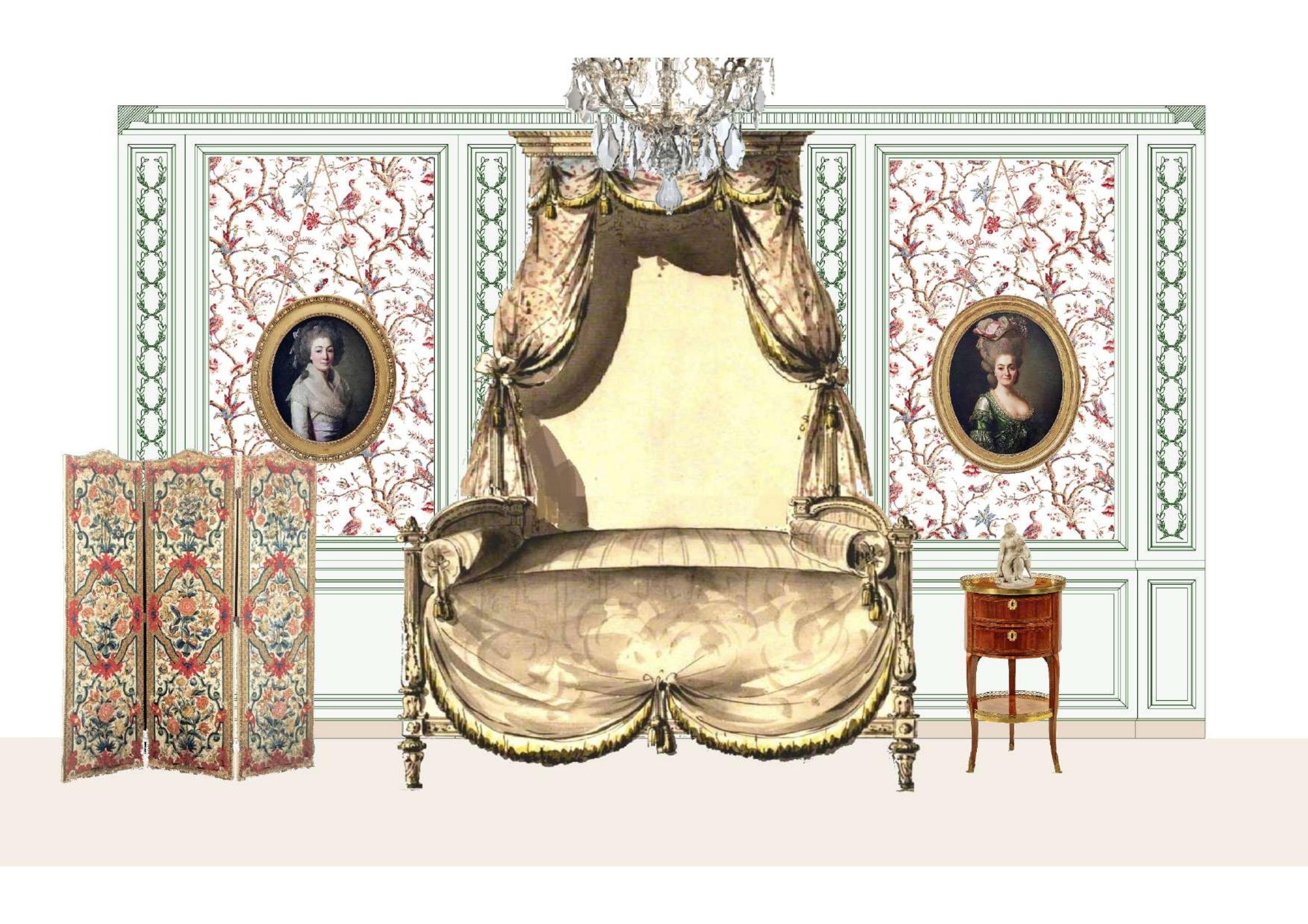 La chambre avec papier peint