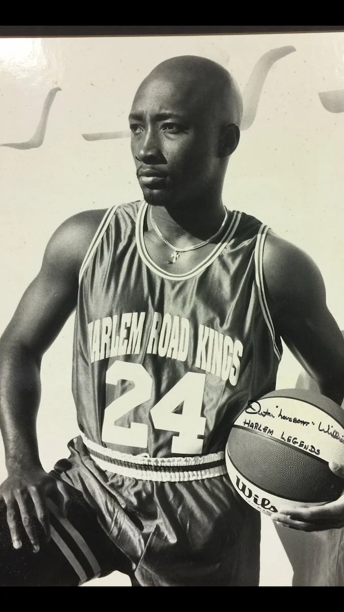 Inspirational speaker Dexter Williams, from when he played basketball with the Harlem Legends