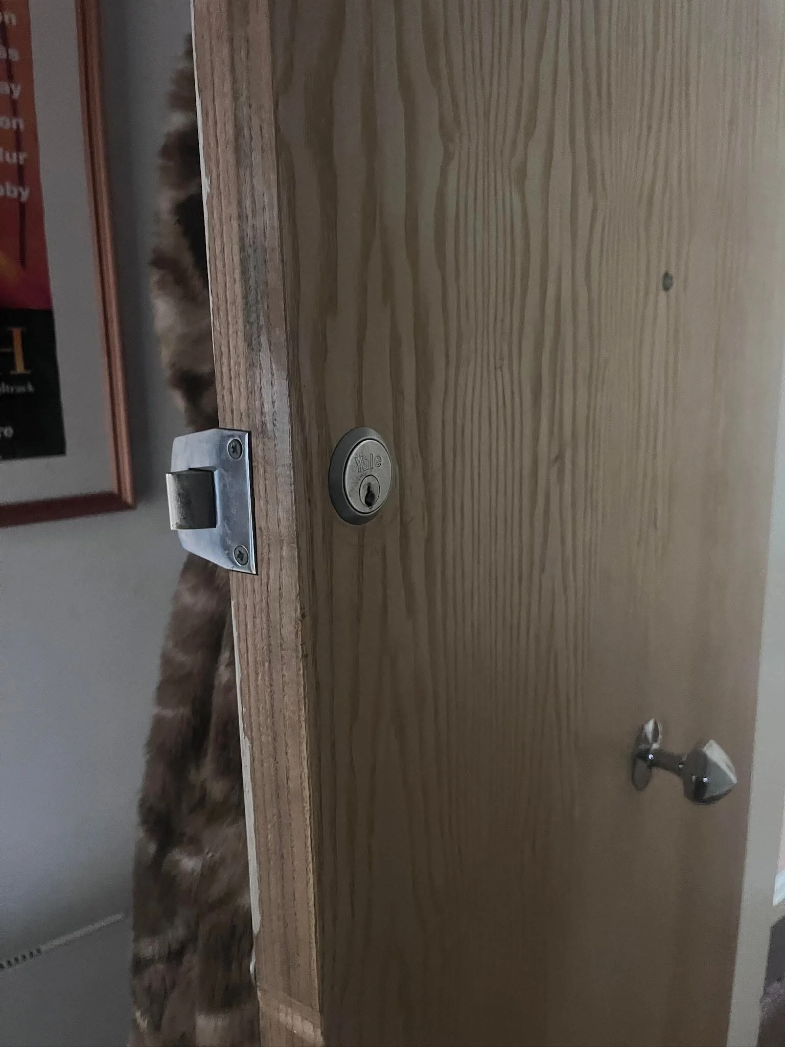 “Yale night latch installed for added home security. Clean and professional finish.”