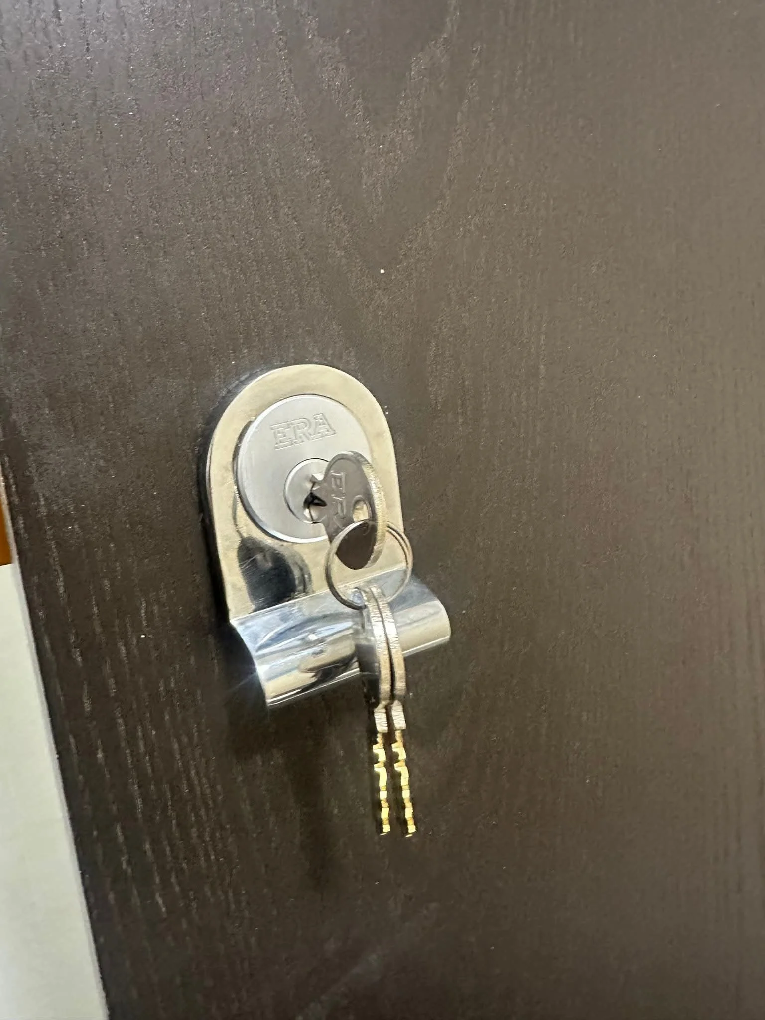 New Actra rim night latch installed on a wooden front door in Kensington.