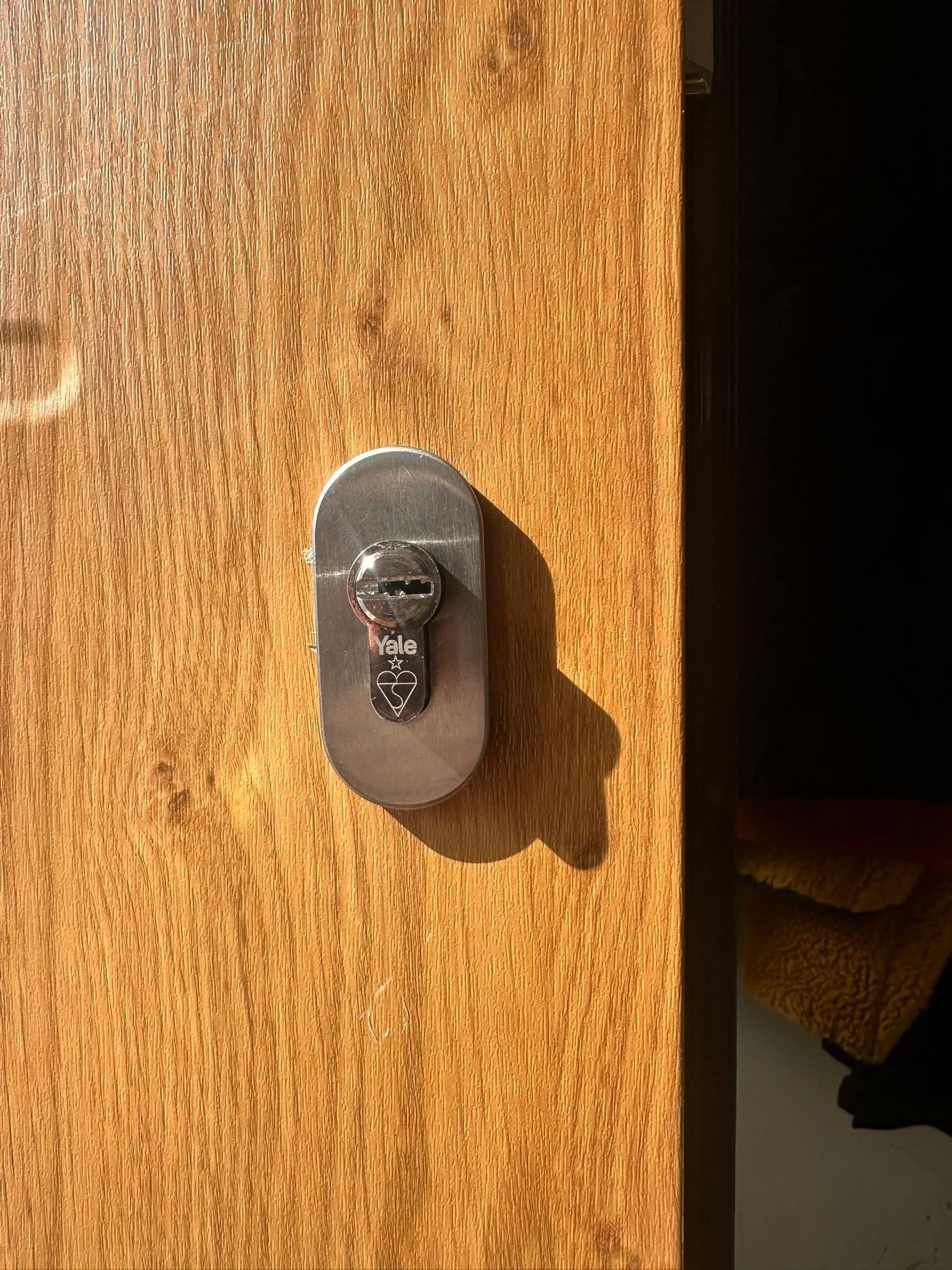 Yale anti-snap euro cylinder installed by Kensington Lock & Key locksmith.