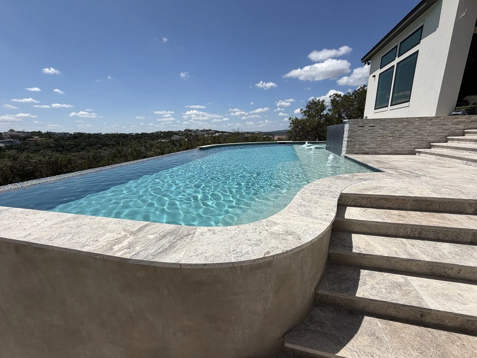 Infinity pool plumbing project by A2 Plumbing in San Antonio