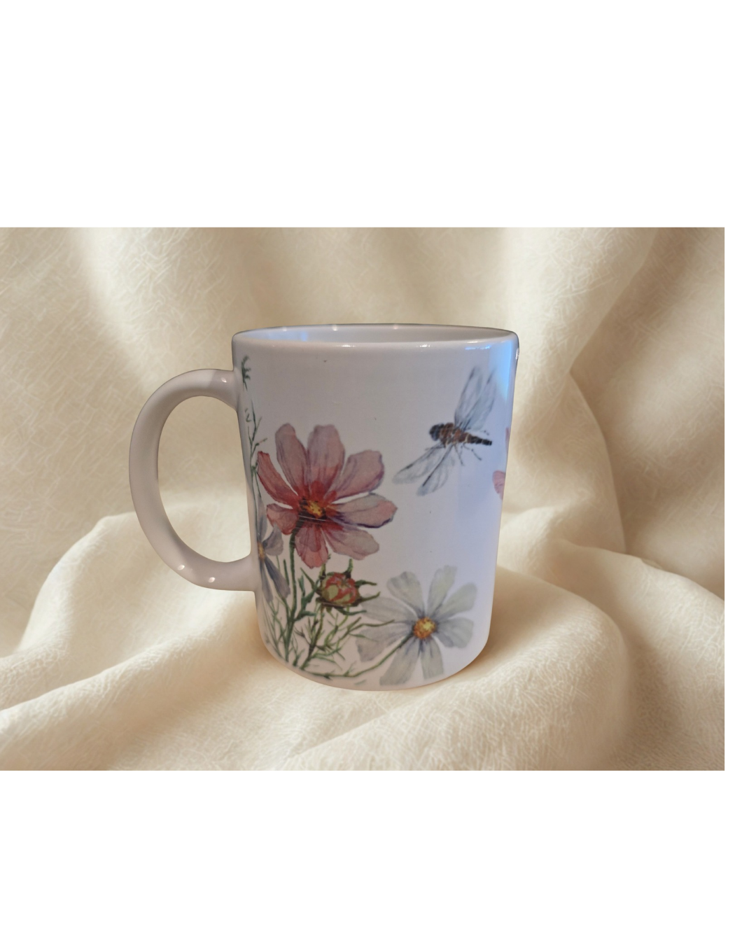 Wildflower & Dragonfly Mug – Golden Petal Handmade