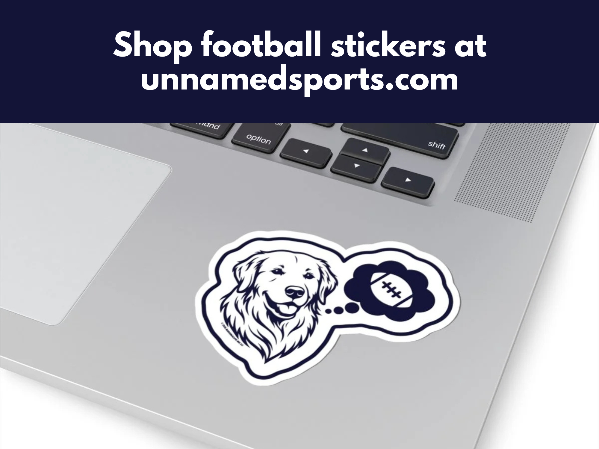 Dog Thinks Football Kiss-Cut Sticker