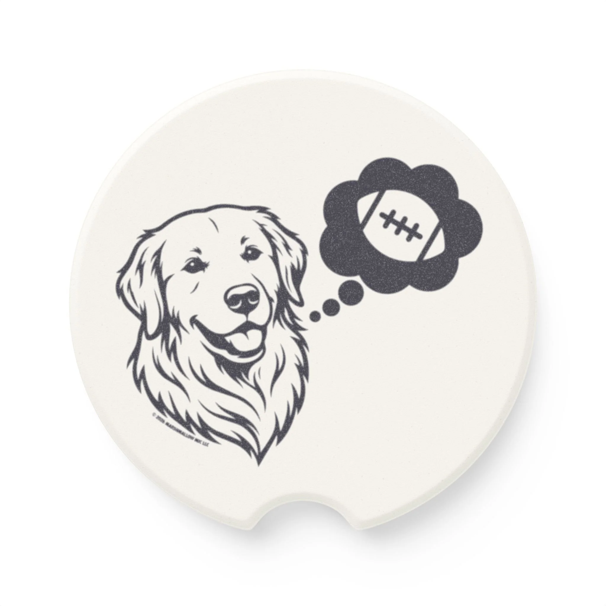 Golden Retriever Football Car Coaster