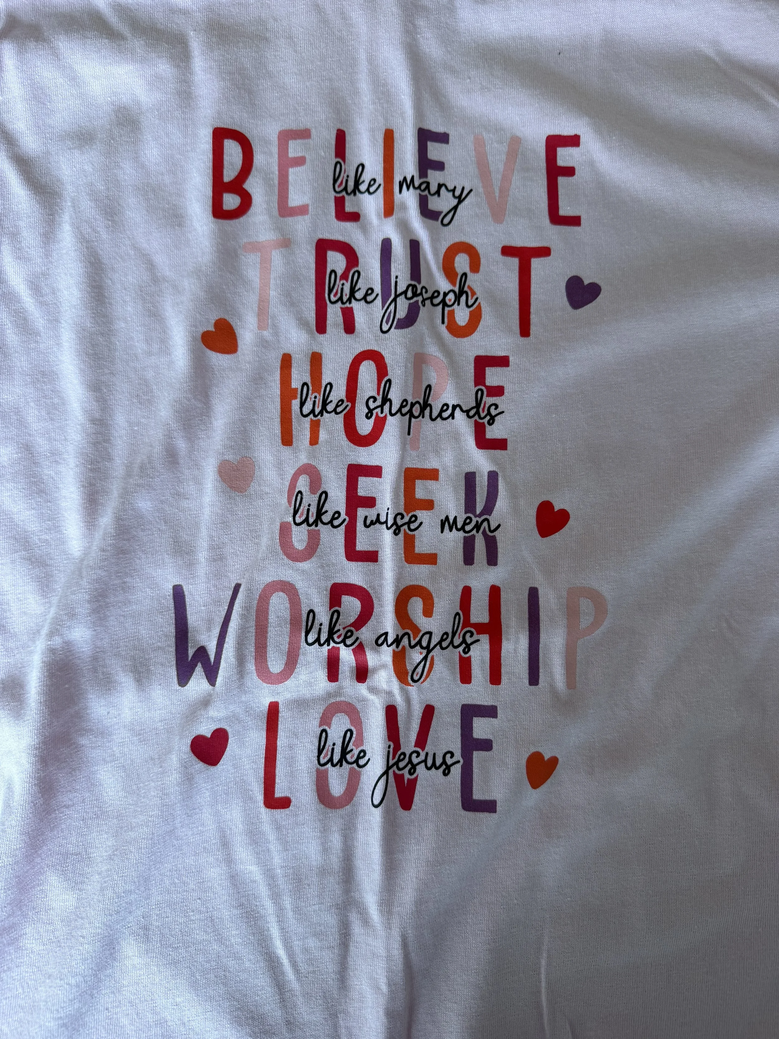 Believe, Trust, Hope, Seek, Worship, Love