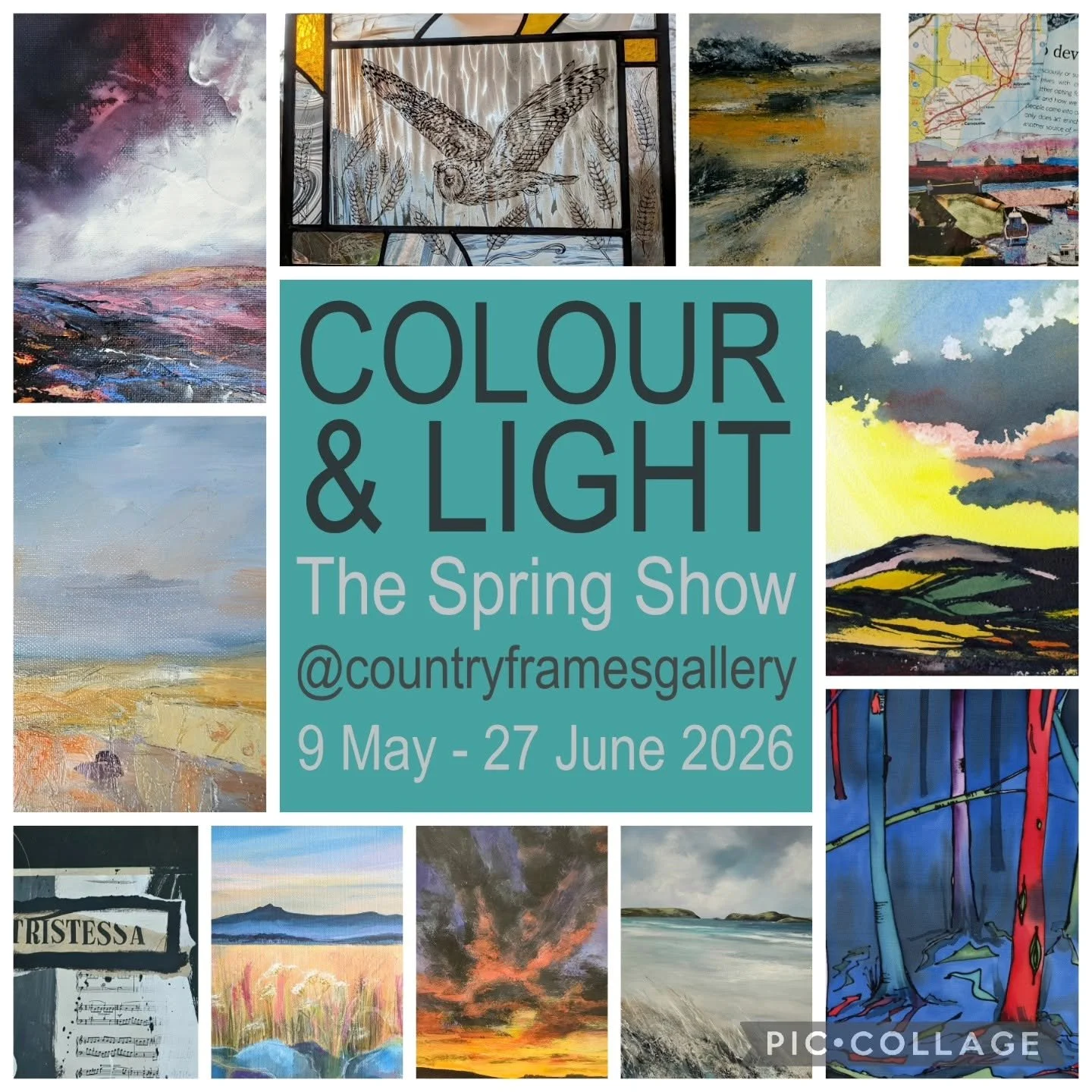 Advert for Colour and Light Exhibition, Country Frames Gallery