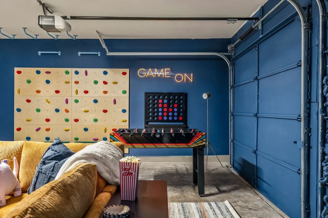 🎯🎮 Dedicated game room in an STR? This one needed it. Located 20 minutes from downtown, the goal was to design for families and give kids something they&rsquo;ll actually get excited about. 

#austinairbnb #airbnbdesign #strdesign
