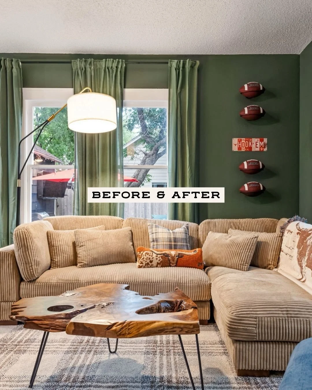 We just wrapped a full transformation on this western tailgate house in the heart of UT&rsquo;s college town, and the before and afters are unreal🏈🤘

This used to be a frat house. Now it sleeps 15, has a hot tub, firepit, outdoor game watching area