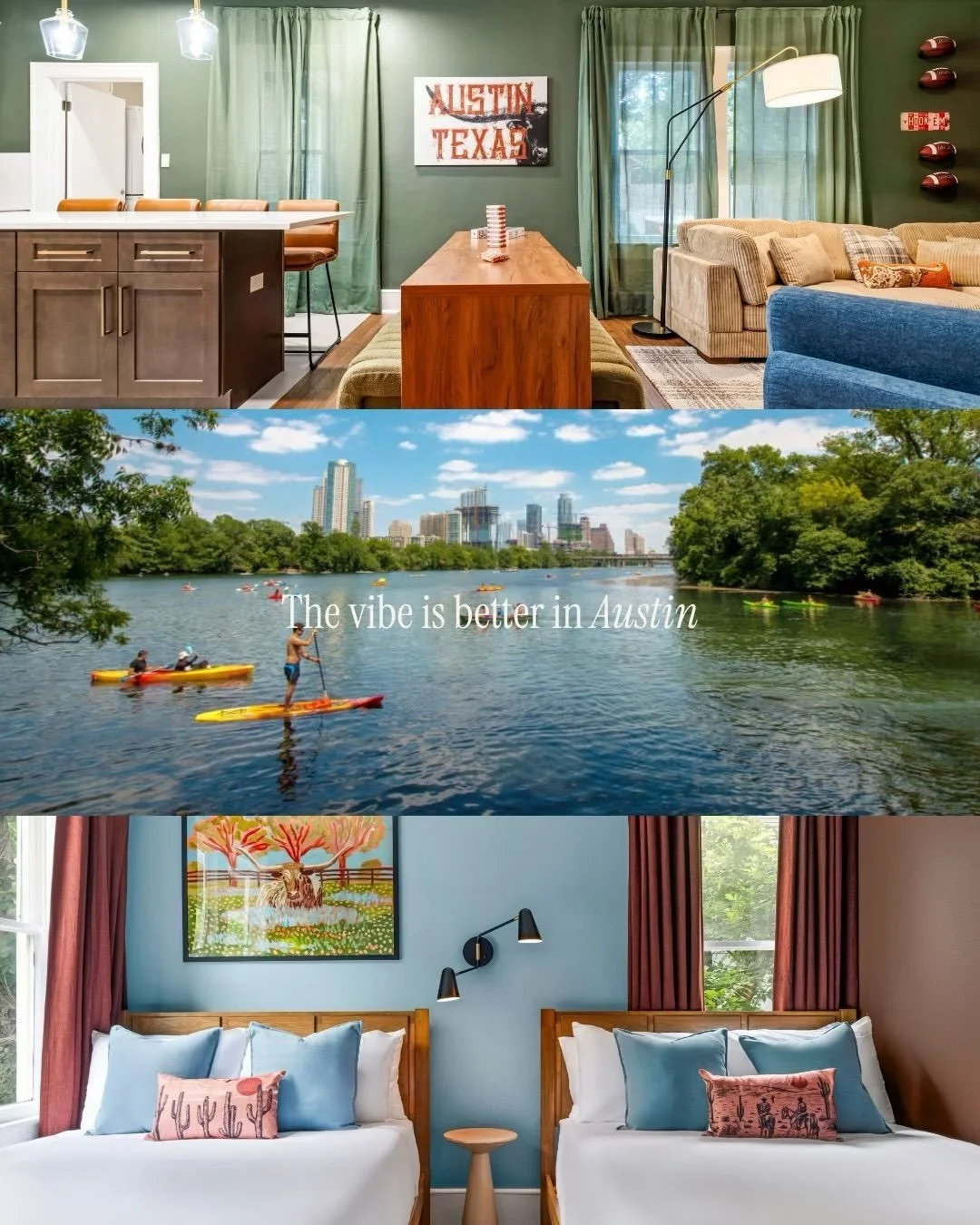 Austin&rsquo;s a whole vibe on its own🤠 And we make sure the design matches it. Every property is designed around its own neighborhood and city so it feels specific to the location, not another generic rental that could be anywhere.

Want your prope