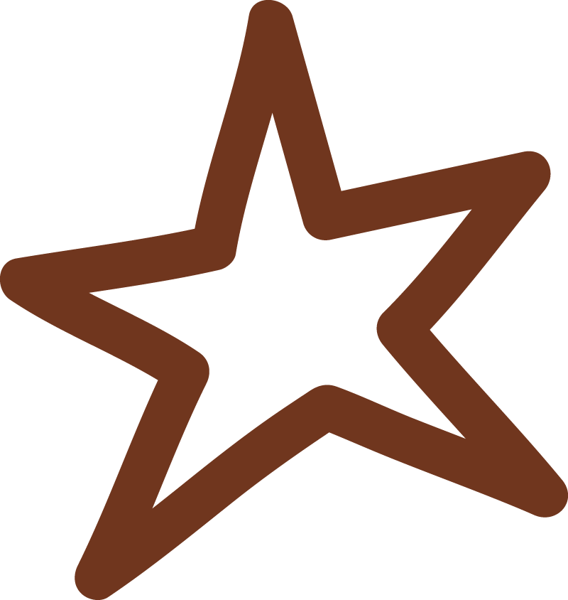 A brown star-shaped cookie cutter.