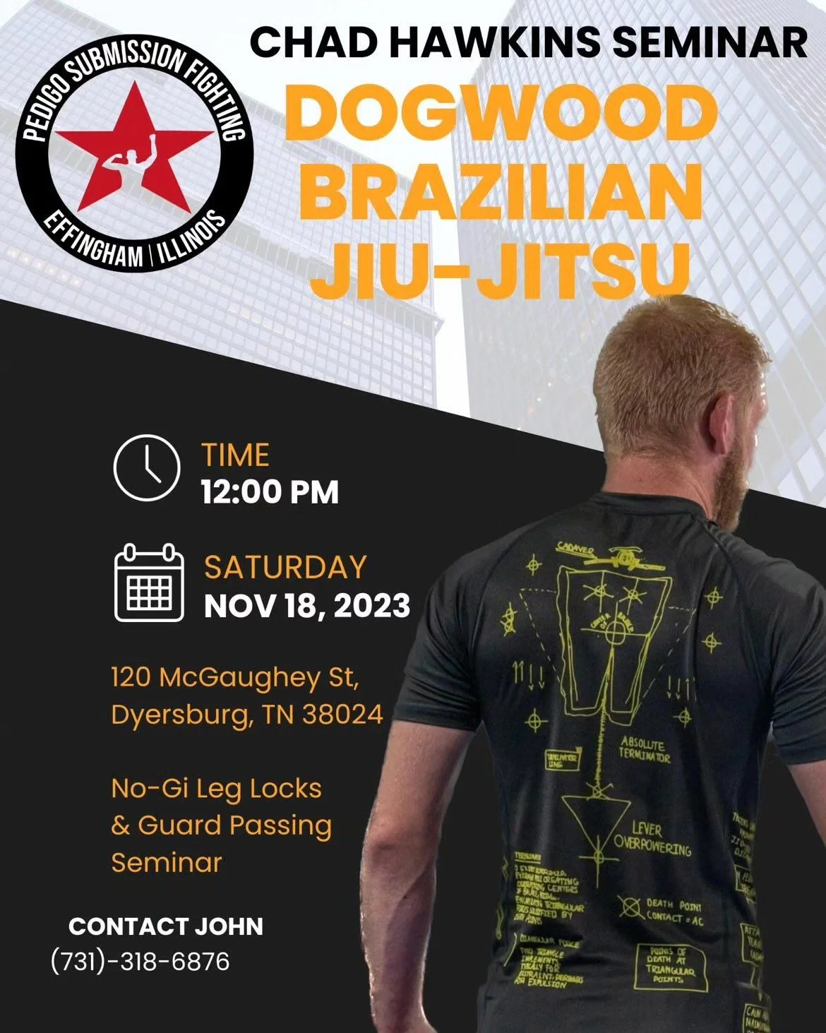 Team Dogwood this will be a seminar not to miss! Chad has competed and won at the highest level in Brazilian jiu-jitsu.  He is a multiple world &amp; Pan American Champion 🏆