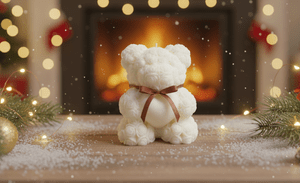 Rose teddy bear candle