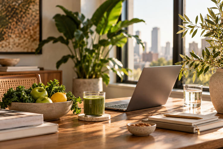 A professional corporate health consultation in a modern workplace