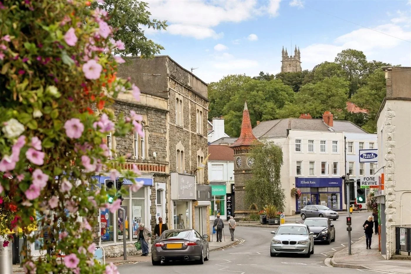 Shops and local businesses on Clevedon High Street BS21
