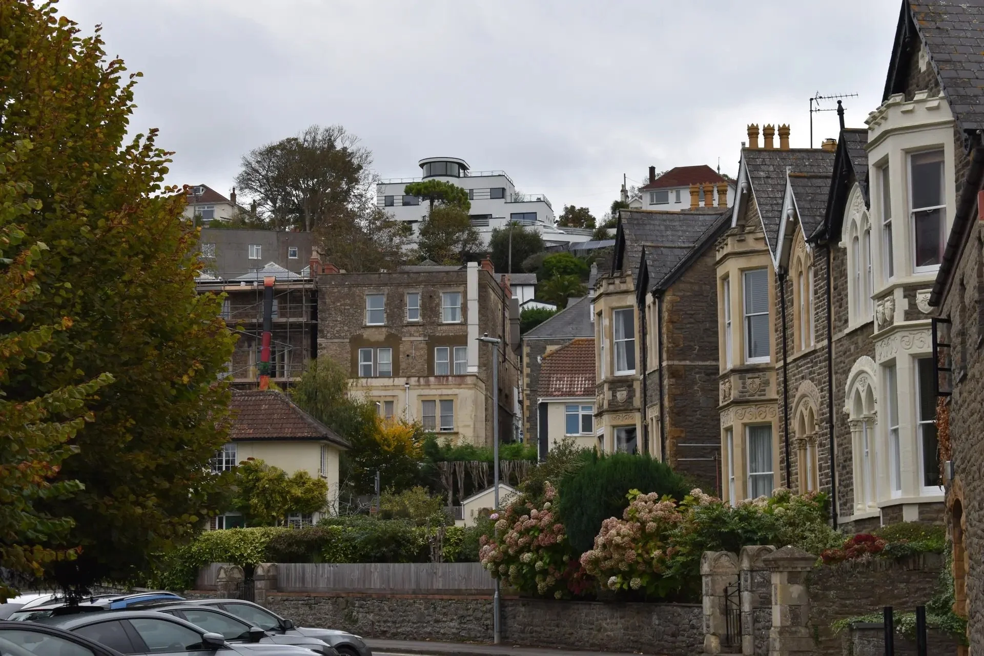 Residential street and period homes in Clevedon BS21