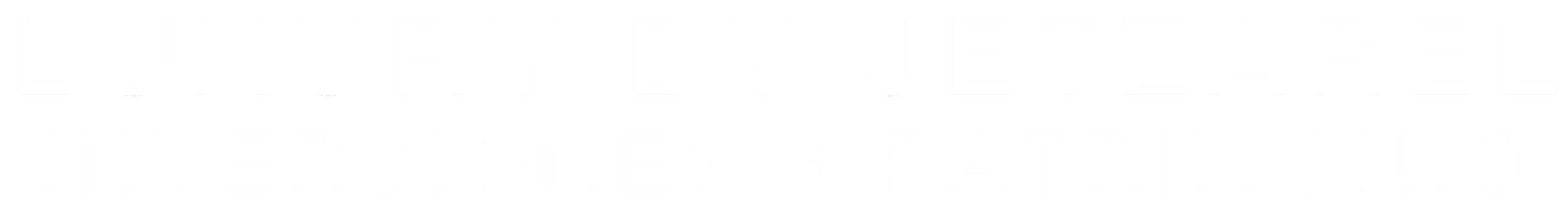 Texto en fondo negro que dice: 'Luxury by Jetzarel Inversiones & Patrimonio'.