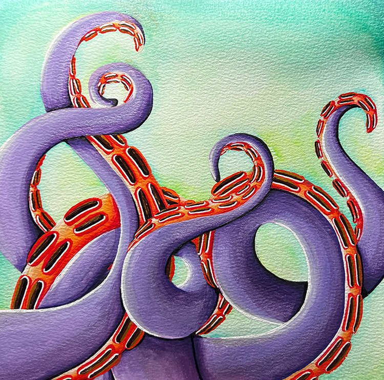 Watercolor and ink on paper.