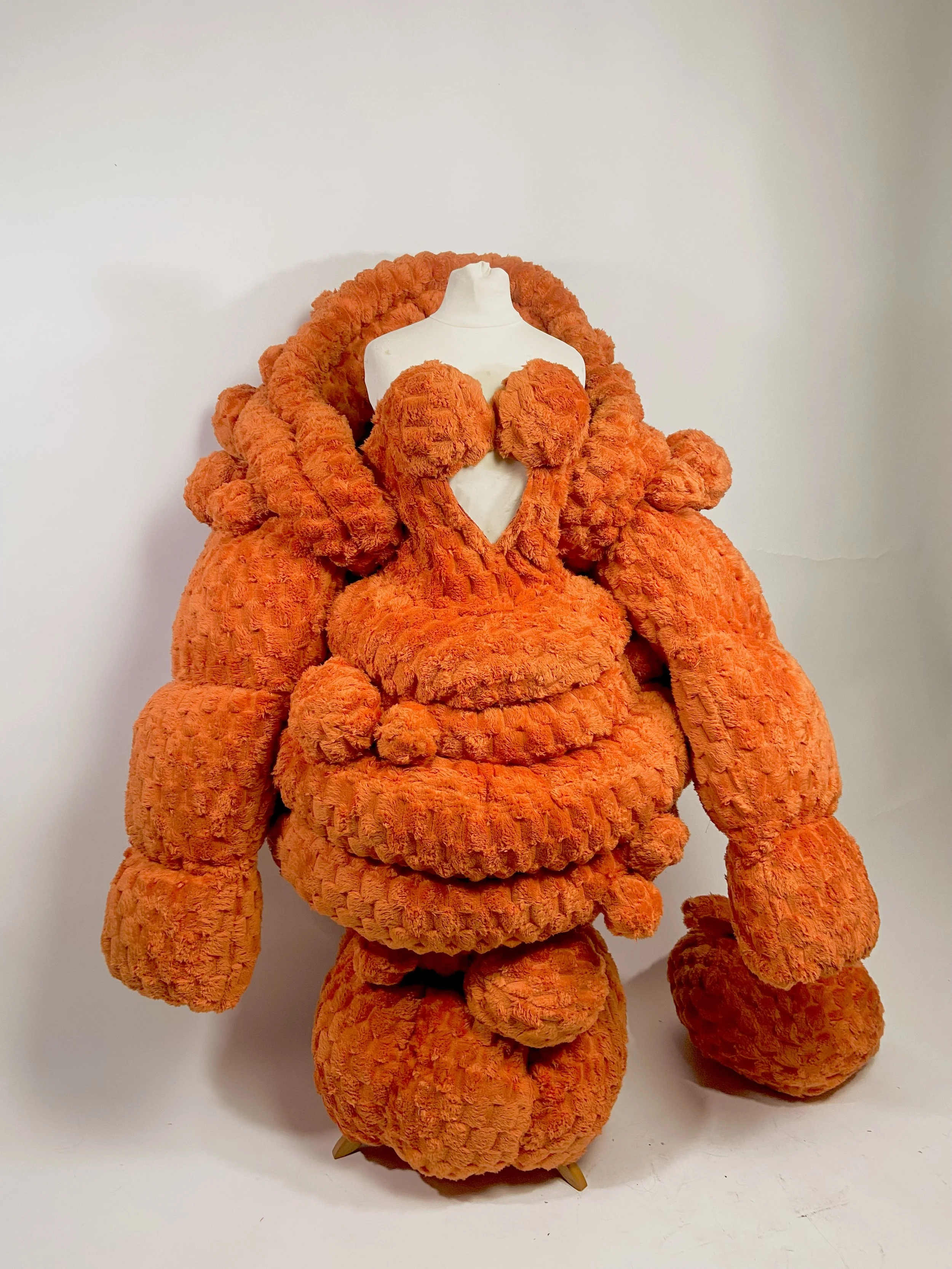 Orange Plush Ensemble for Chai T Grande’s ‘Cuddly Wuddly’ runway on Rupaul’s Drag Race. Garment Construction Assisting by Talia Martin. Shot and retouched by William F Henderson.