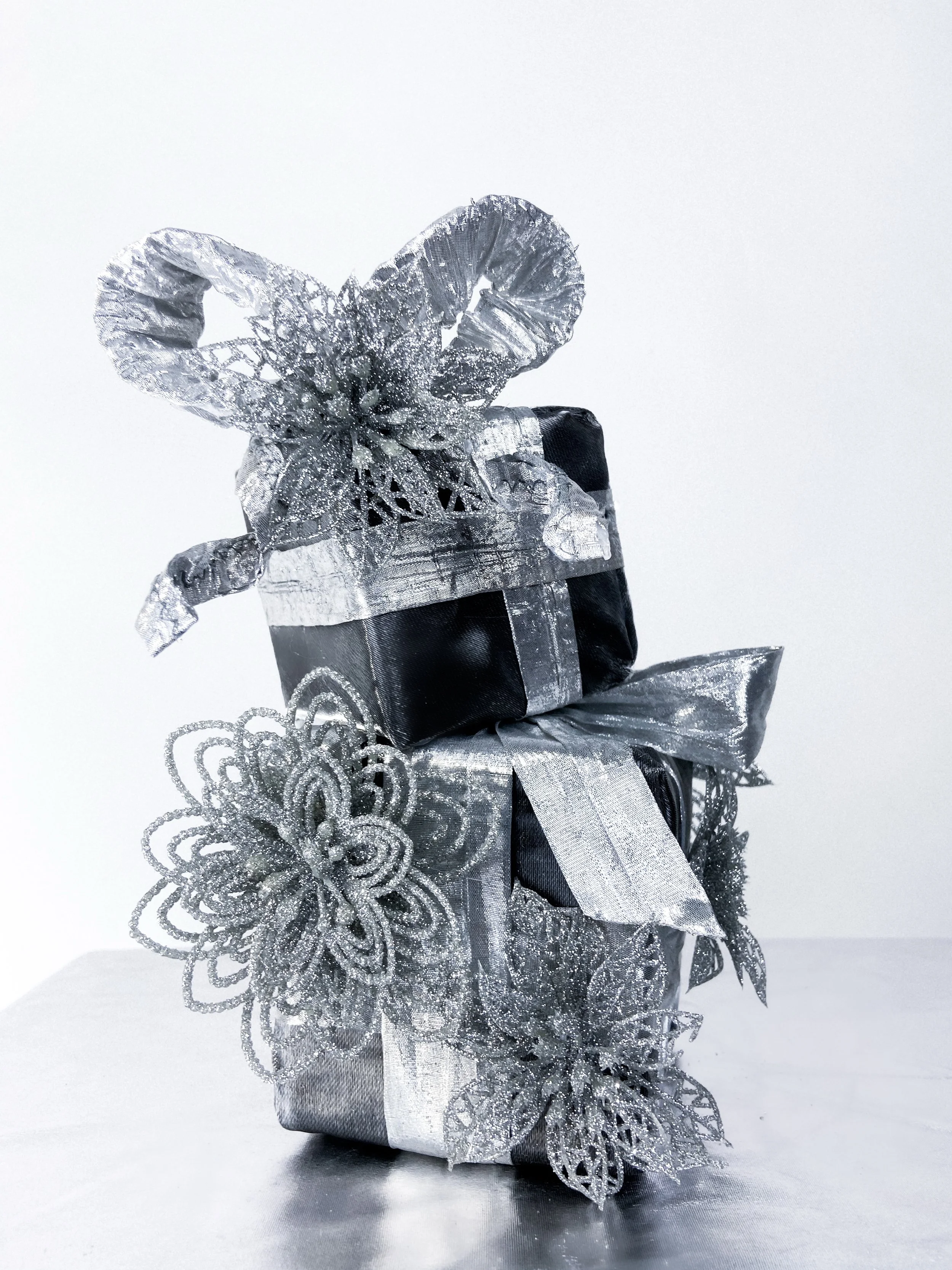 Tinsel silver parcels.
Photos by William F Henderson.
Retouches by Naomi Rush.