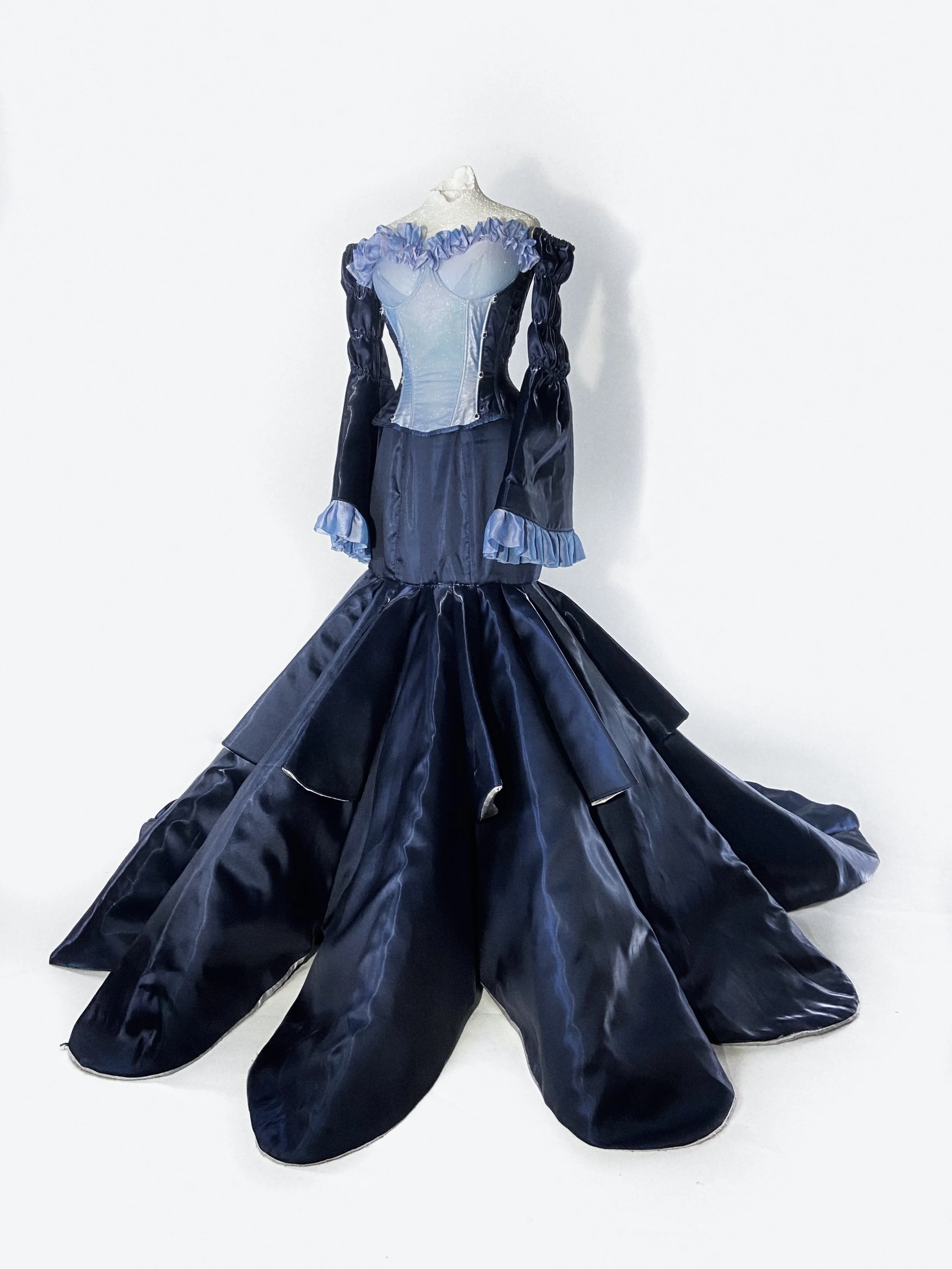 Custom ‘Queen Charlotte’ corset, skirt and sleeves for Mazz Murray in Sea Witch the Musical. Shot by William. F. Henderson. Retouches by Naomi Rush.