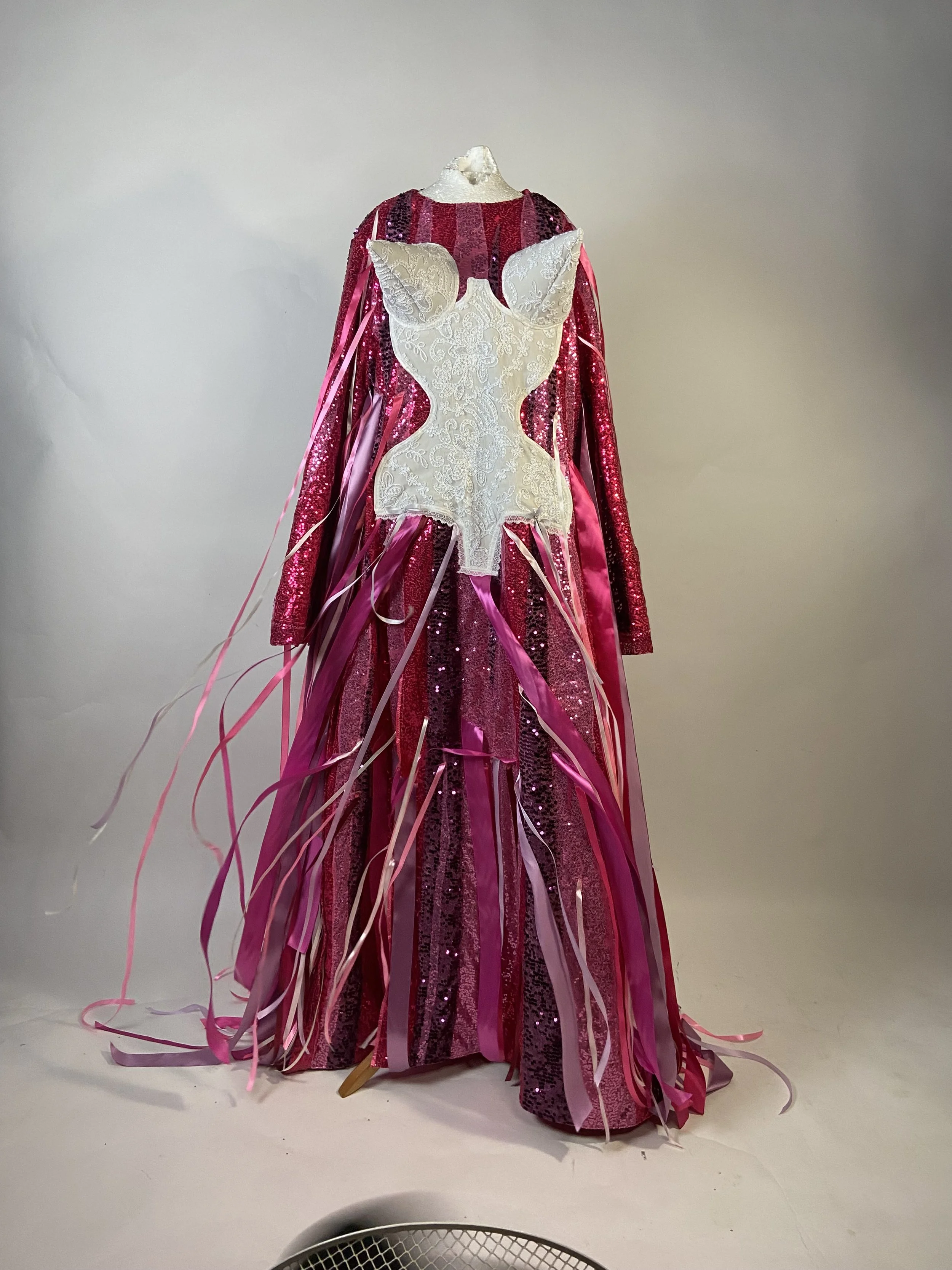 Custom Sparkly pink robe with corset illusion for Ginger  Phlappage. Shot and retouches by William. F. Henderson.