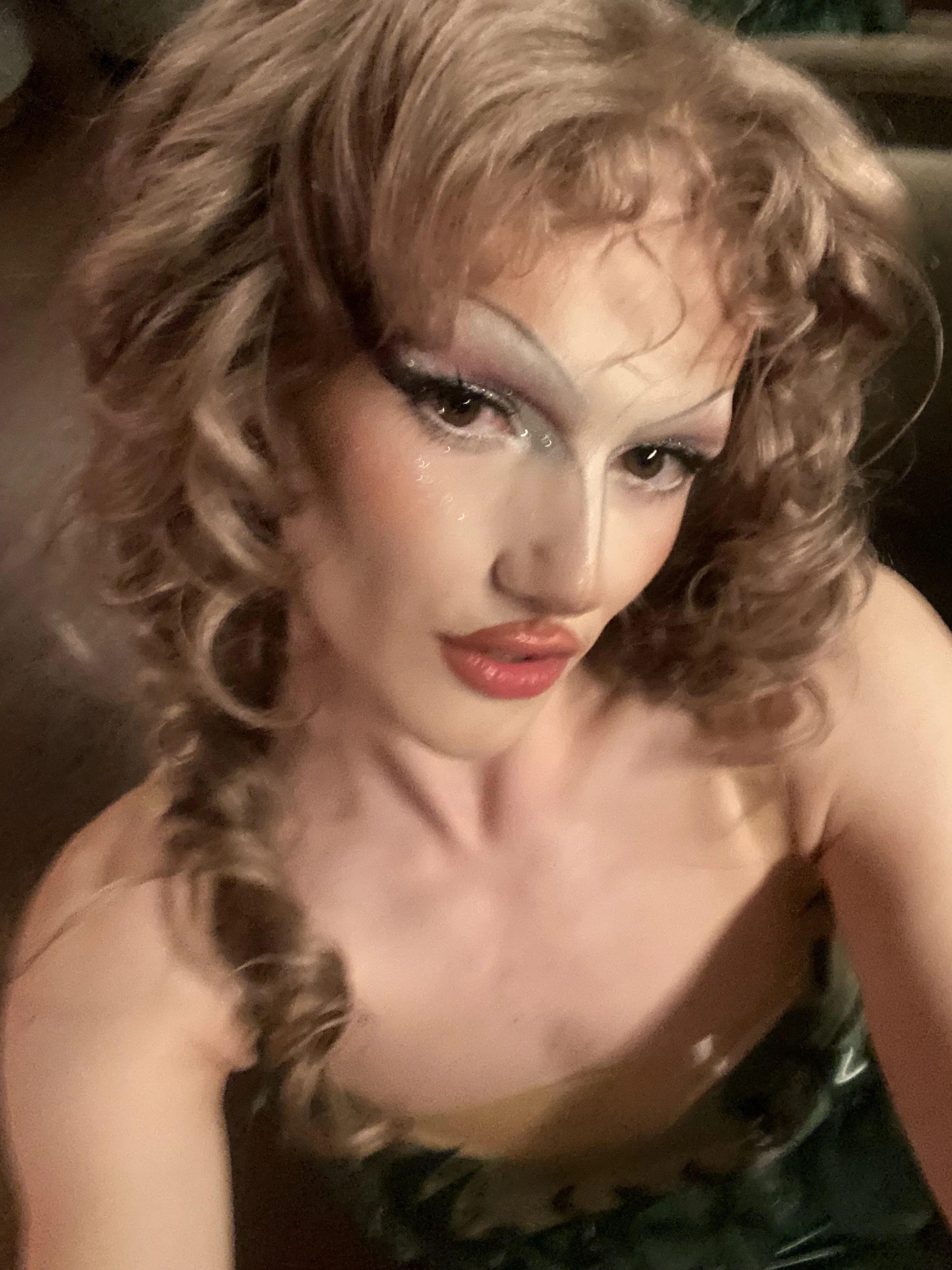 Wilma Hickey Heel wearing the unreleased seaweed latex ensemble for the Housewife’s of London season 2 drag roast party.