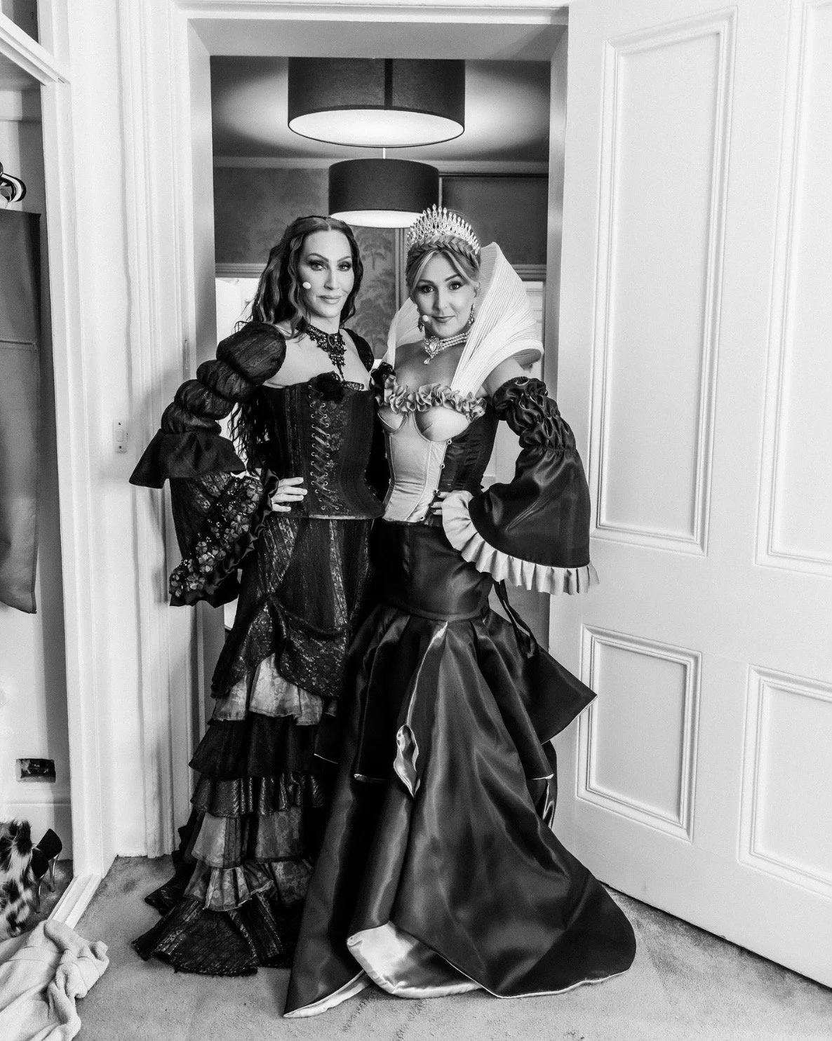 Michelle Visage and Mazz Murray both wearing their Sea Witch the Musical William. F. Henderson custom corsets, skirts and sleeves. 