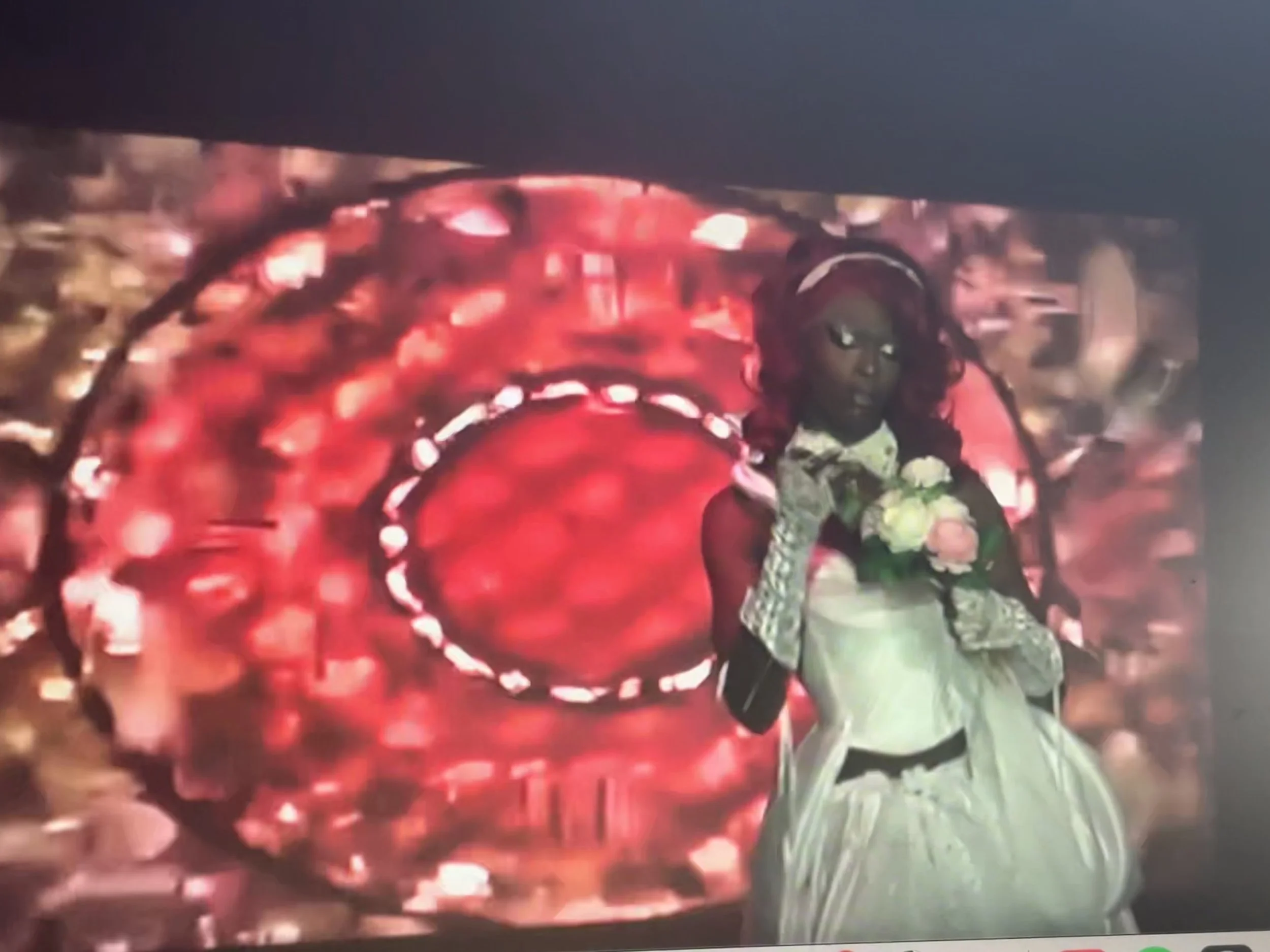 Lala Dangereuse in Gwen Stefani inspired wedding dress custom 
shot by Williamfhenderson 