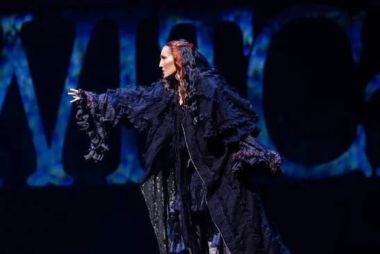 Michelle Visage wearing custom Tante Hansa corset, skirt and sleeves in Sea Witch the Musical. Shot by Chloe B. Musical Photography.