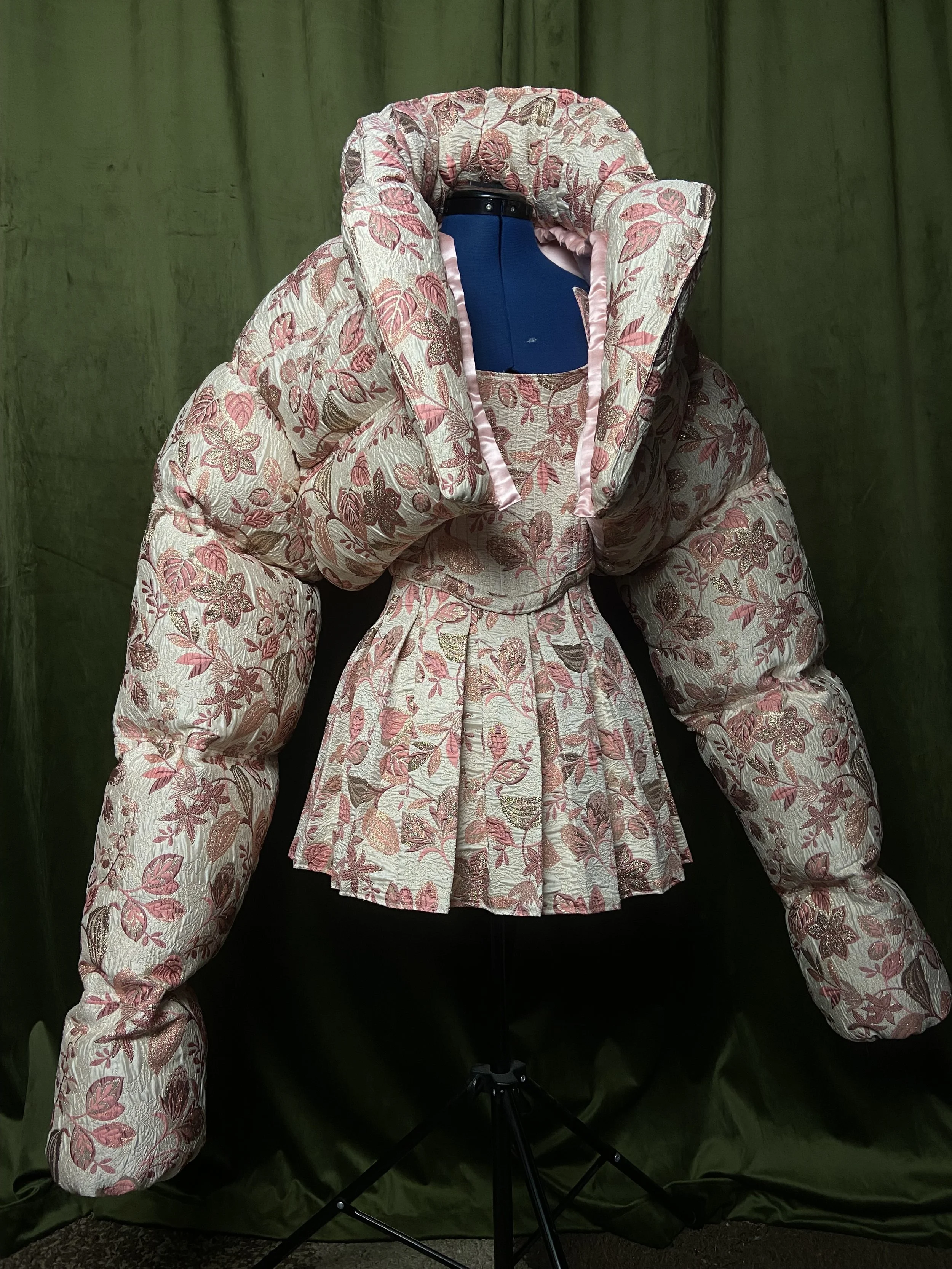 Custom pink Floral Puffer for Angel Pinks shot by Williamfhenderson
