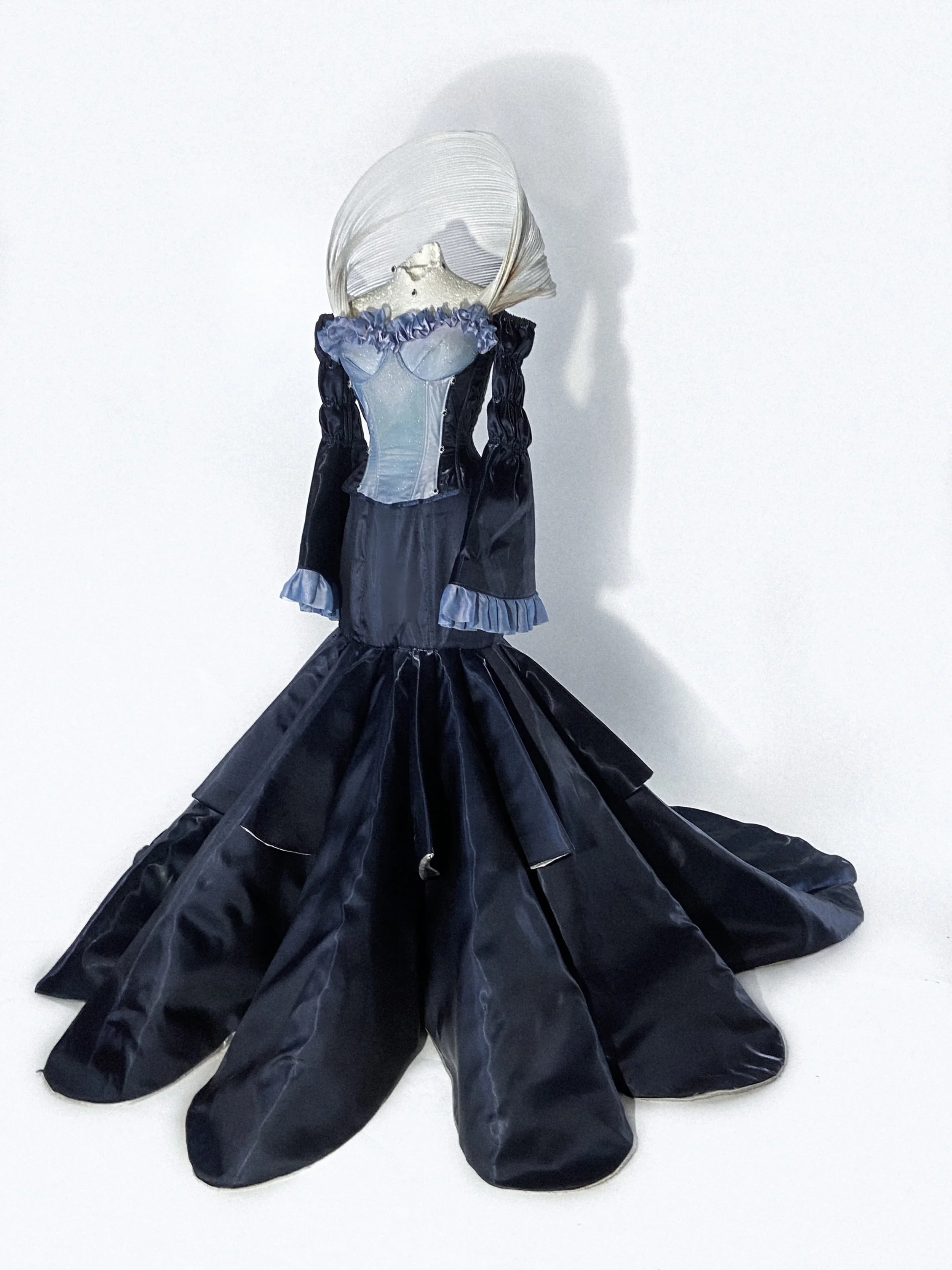 Custom ‘Queen Charlotte’ corset, skirt and sleeves for Mazz Murray in Sea Witch the Musical. Shot by William. F. Henderson. Retouches by Naomi Rush.