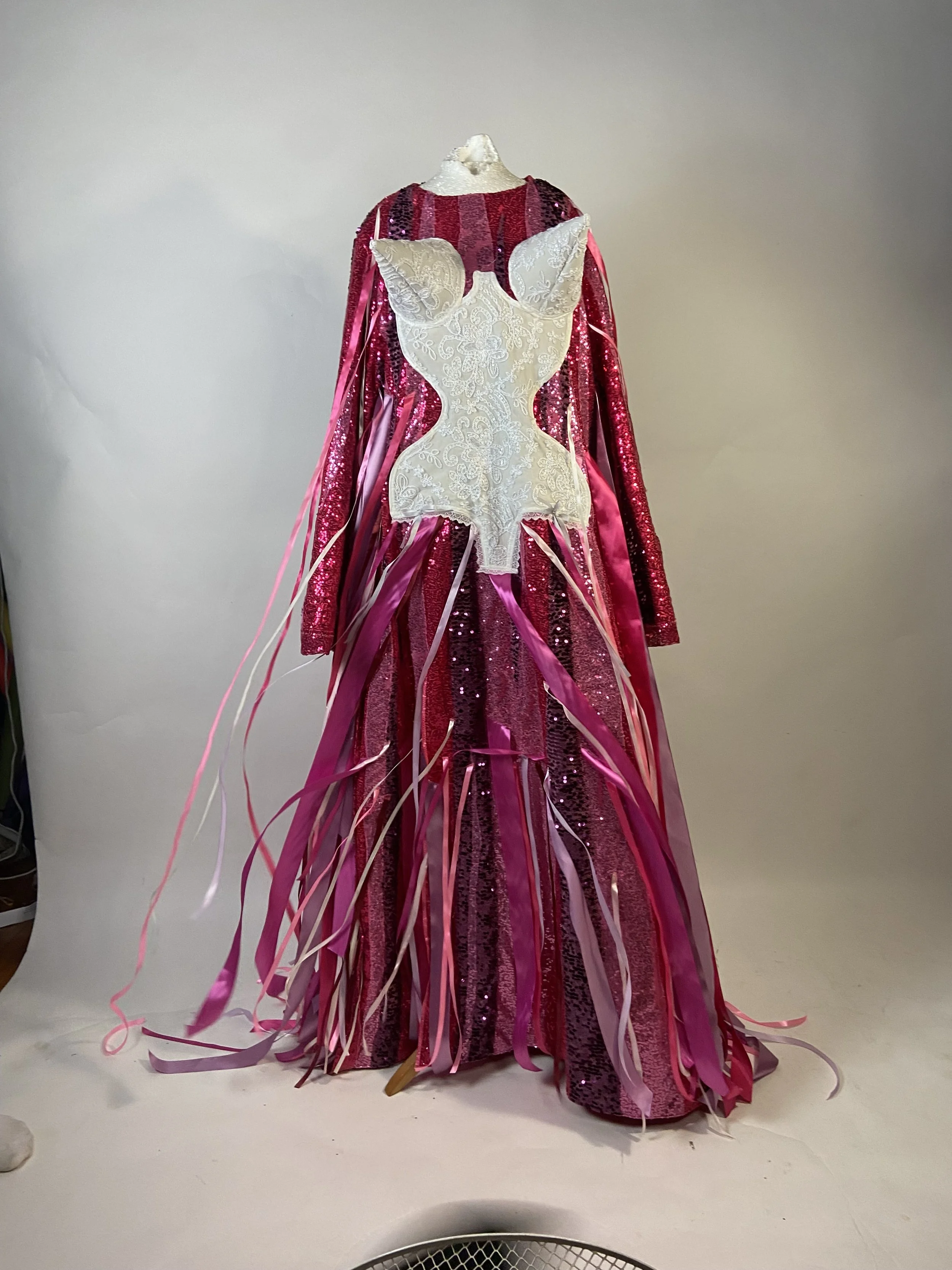 Custom Sparkly pink robe with corset illusion for Ginger  Phlappage. Shot and retouches by William. F. Henderson.