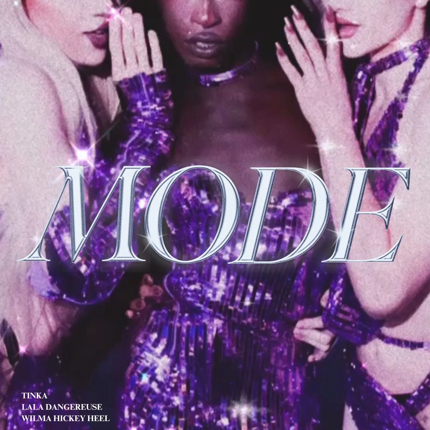 Mode Girls in custom purple sequin looks created in collaboration with Tinka. 
Shot by Bryson Piscitelli