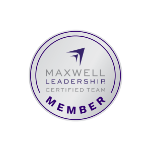Maxwell Leadership Certified Team Member badge with a purple circular border and logo in the center
