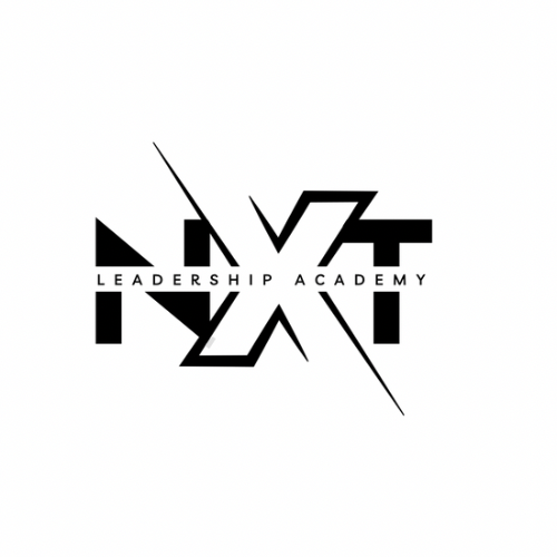 Logo for NVFC Leadership Academy with a stylized design and diagonal line.