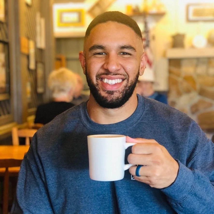 Stefan drinking coffee.