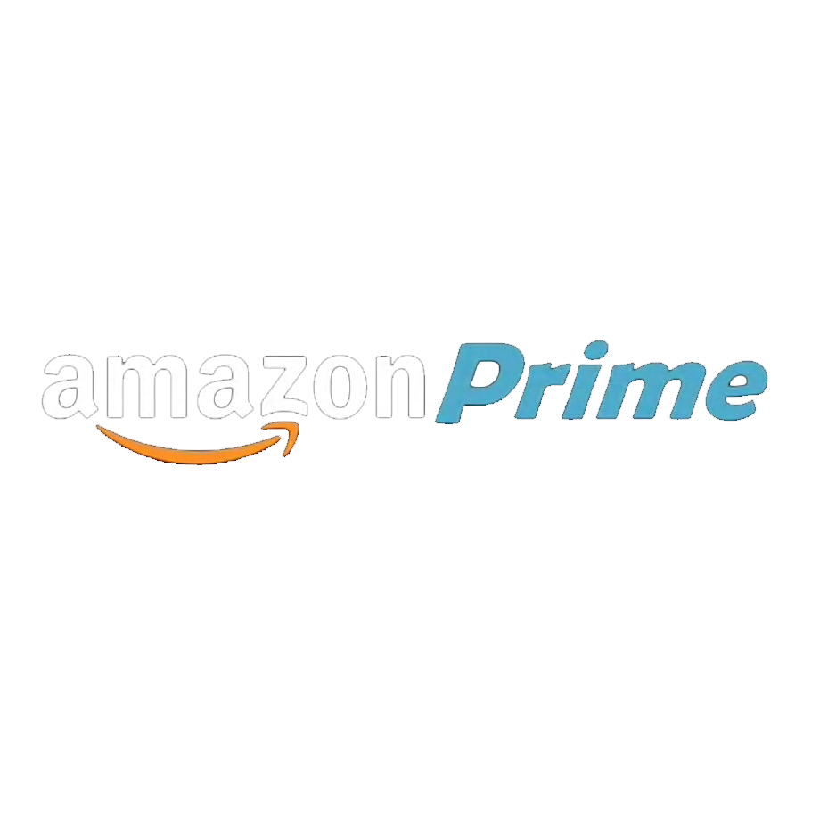 Amazon Prime logo with black background and colorful text.