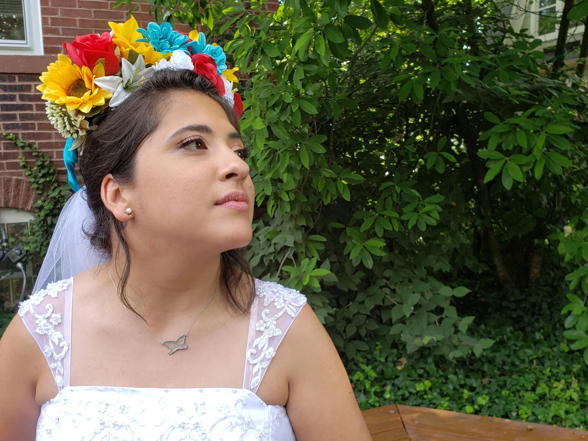 The bride got a custom flower head piece, which really matched what I created for the event color palette. 