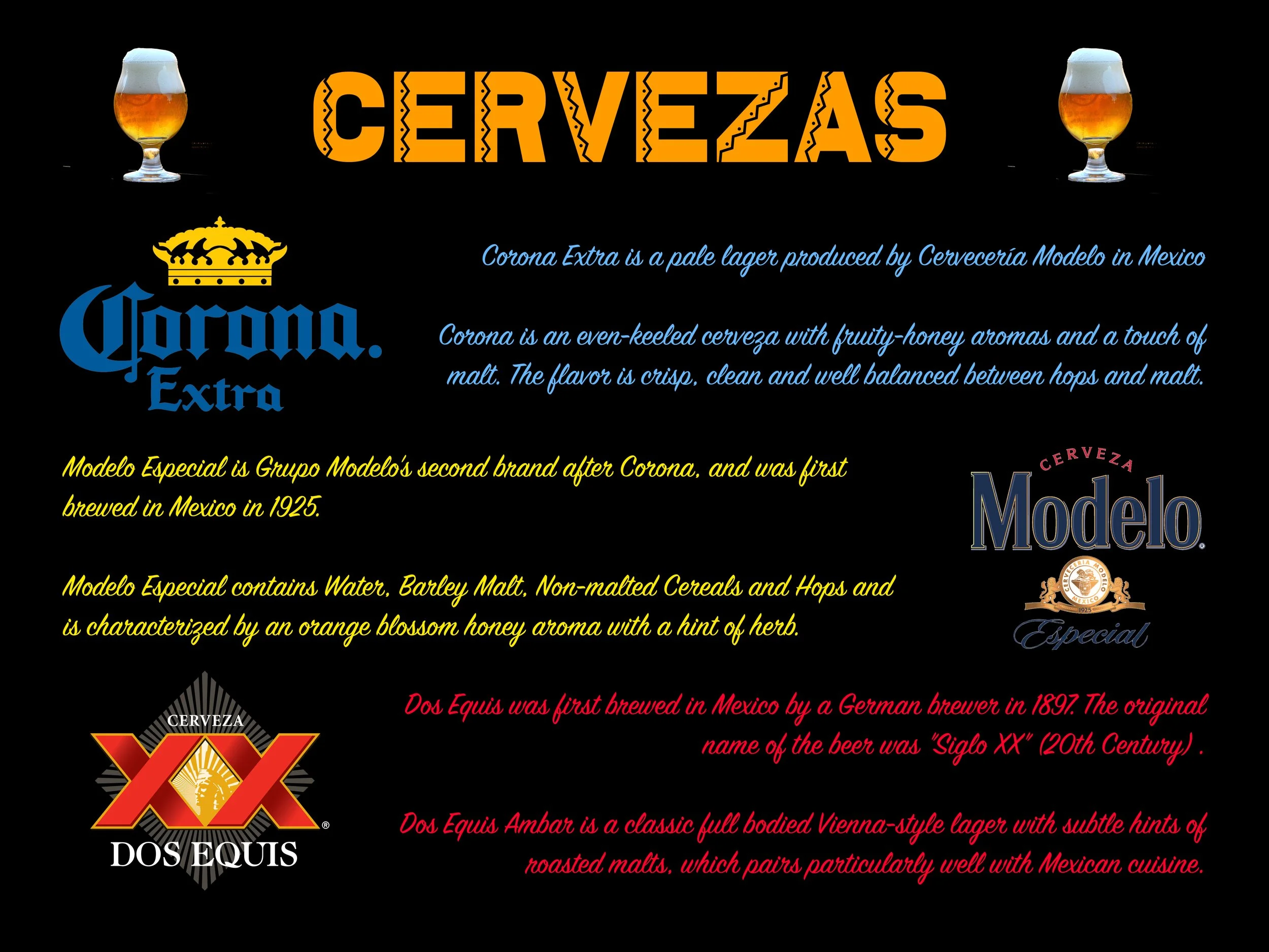 Bar menu for the event - I wanted to keep the colors matching the festive feel of the event along with the colors from the invite. 