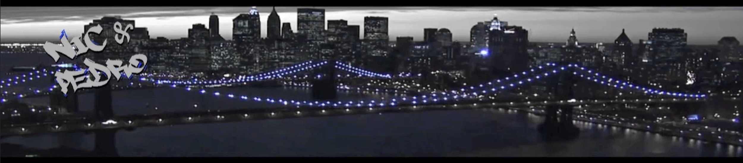 Screen grab from the long video screen that played on loop above the Wedding Party table. 